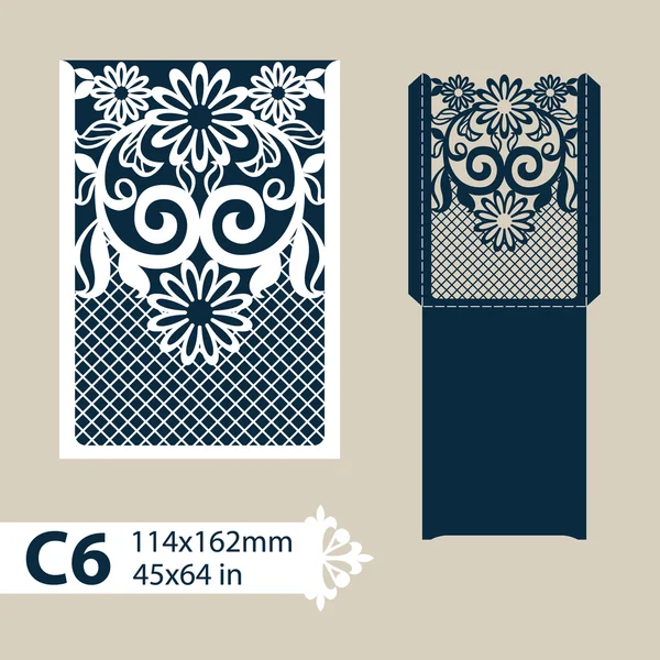Template congratulatory envelope with carved openwork pattern