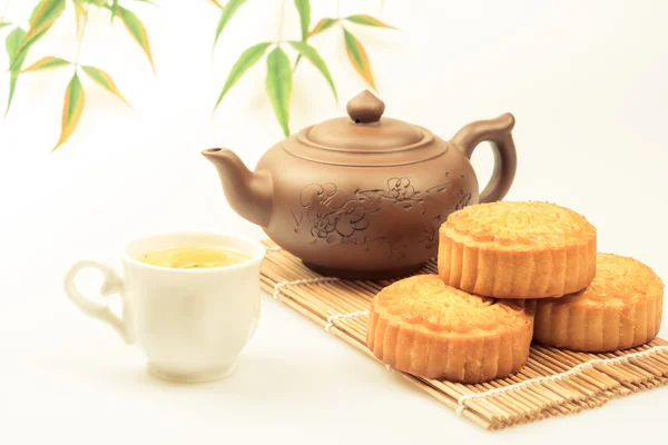 Chinese traditional festival of the Mid Autumn Festival moon cakes and tea