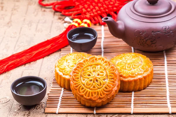 Chinese traditional festival of the Mid Autumn Festival moon cakes and tea