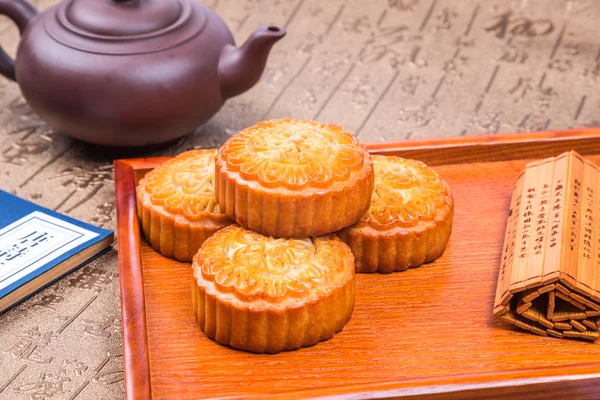 Chinese traditional festival of the Mid Autumn Festival moon cakes and tea