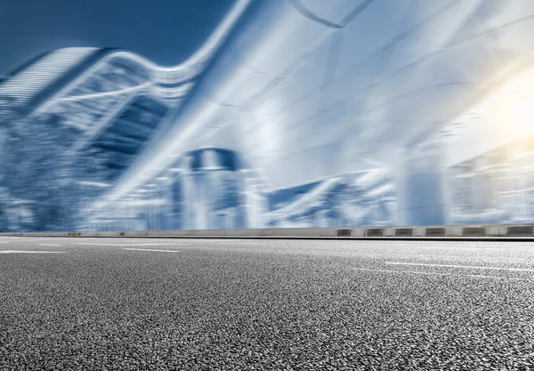 The city and the road in the modern office building background