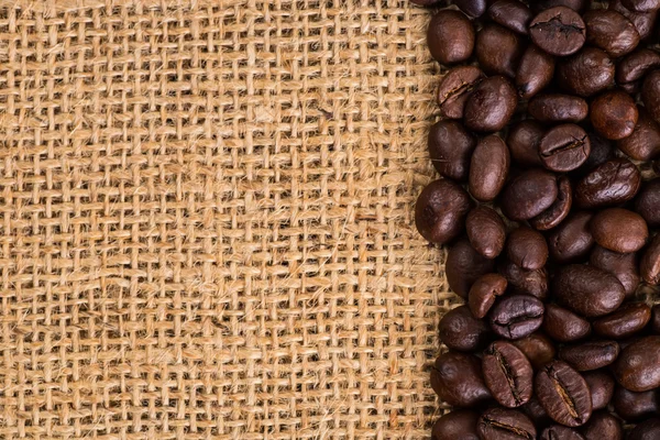 Canvas and Coffee Beans. Photo Background. Copy Space Collection