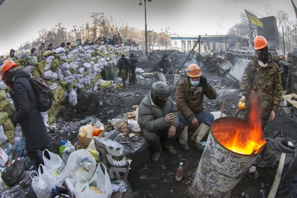 Barricades on Hrushevskoho street