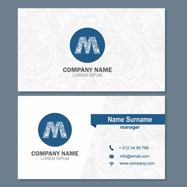 Business card or visiting card template with logo element letter