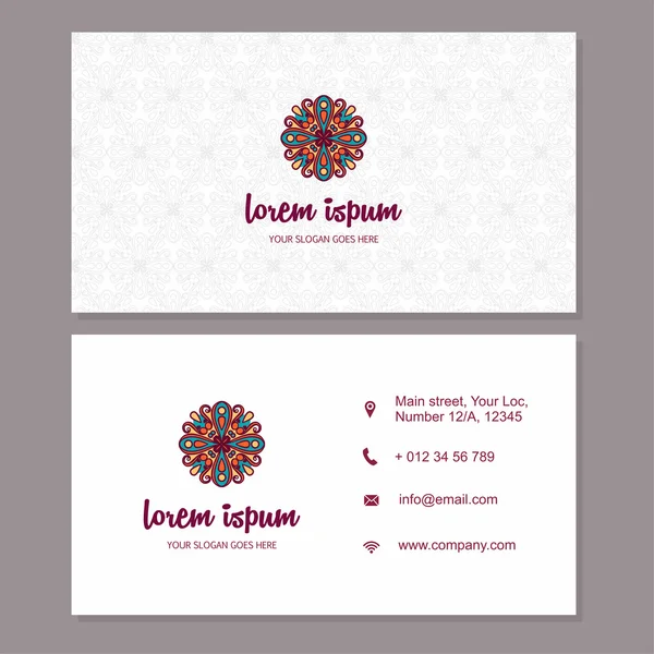 Visiting card business card with mandala logo. identity design