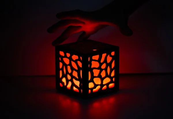 Light cube-lantern. art object