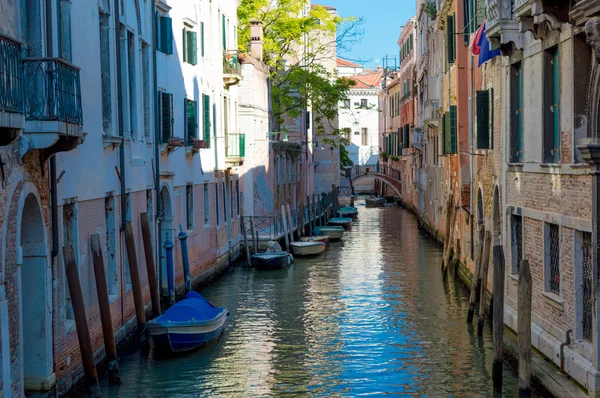 Italy Venice canal with boats
