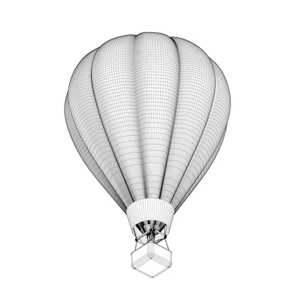 Hot air balloon. 3d Vector outline illustration. 3d isometric st