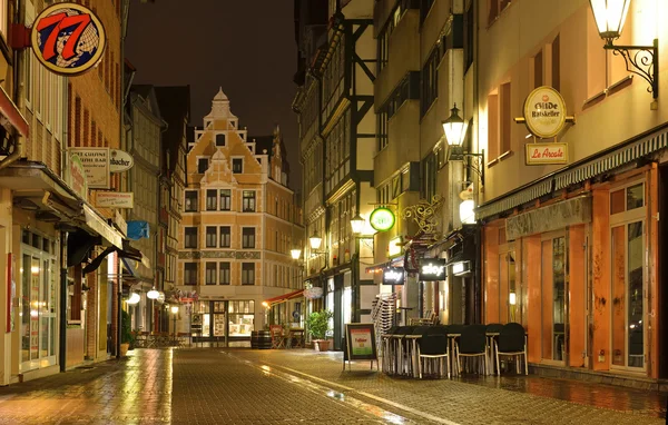 Hannover night street after rain