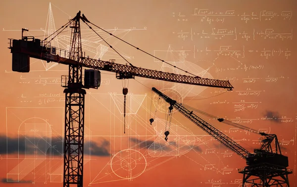 Crane building  the smart city - concept