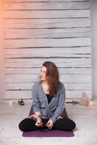 Woman having yoga meditation
