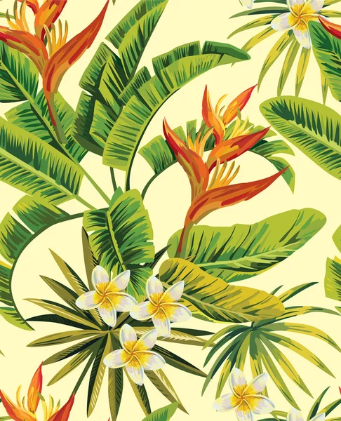 Tropical plumeria exotic flowers pattern