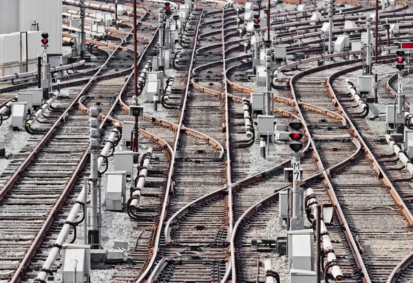 Rail tracks in depot