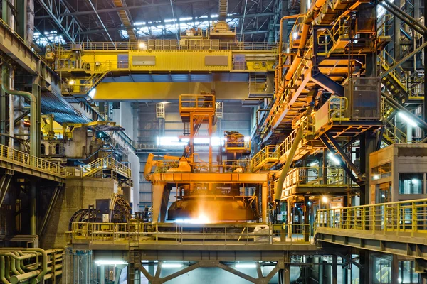 Steel production at the metallurgical plant