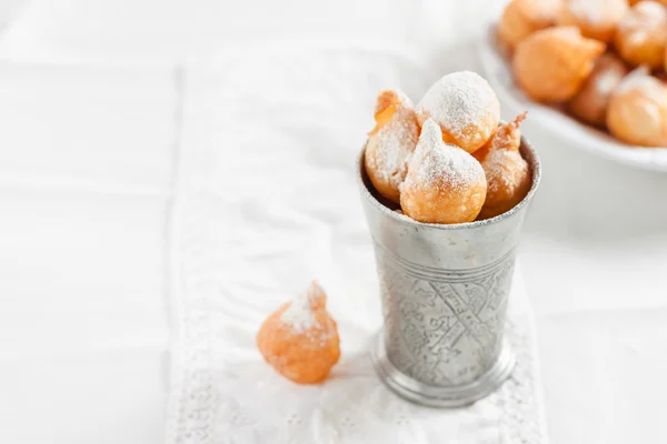 Donuts with powdered sugar