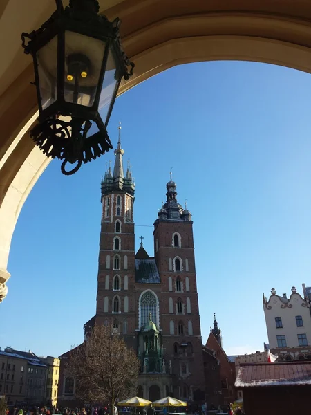St. Mary\'s Church, monument, building, architecture, sun, clouds, sky, Krakow, Poland
