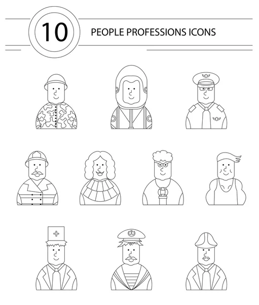 Collection of linear style people icons