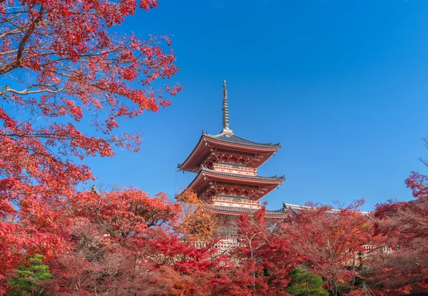 The pagoda of Kiyomizu-dera in Kyoto, Japan.