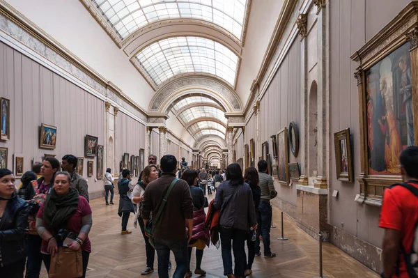 Inside the hall of Louvre Museum.
