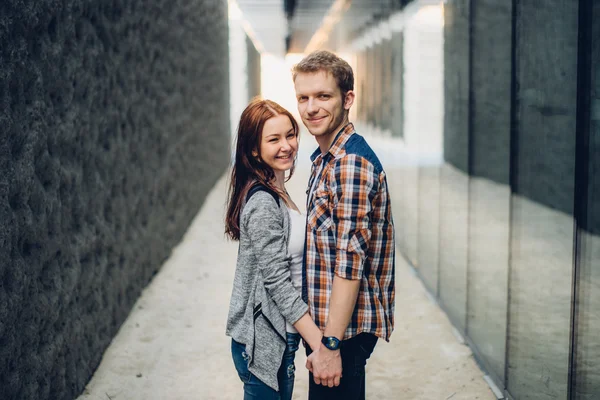 Lovely couple hugging on the street