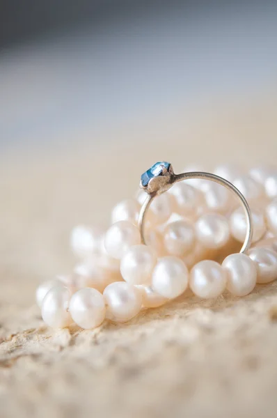 Ring with blue diamond