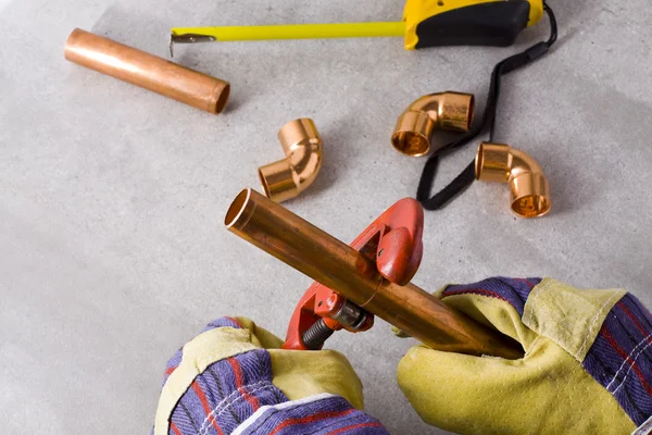 Copper fittings and pipe.