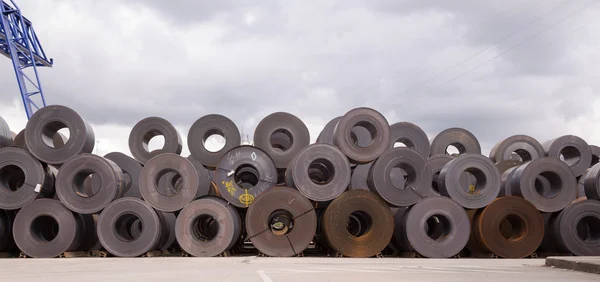 Stock of steel coils