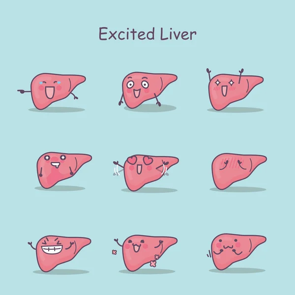 Excited cartoon liver set