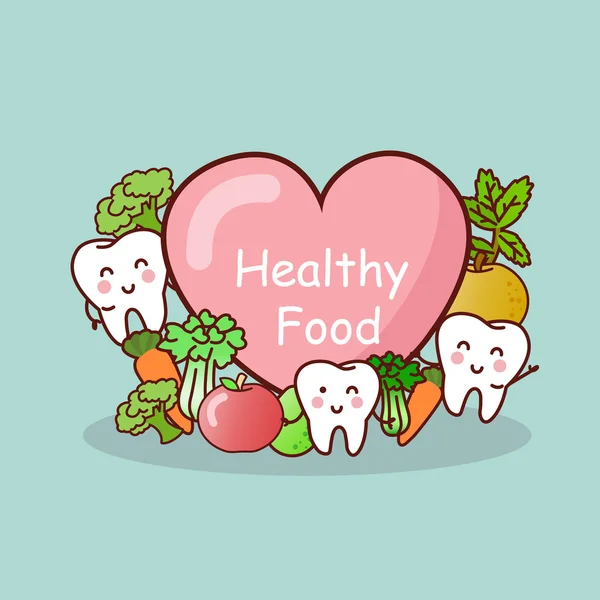 Happy tooth with healthy food
