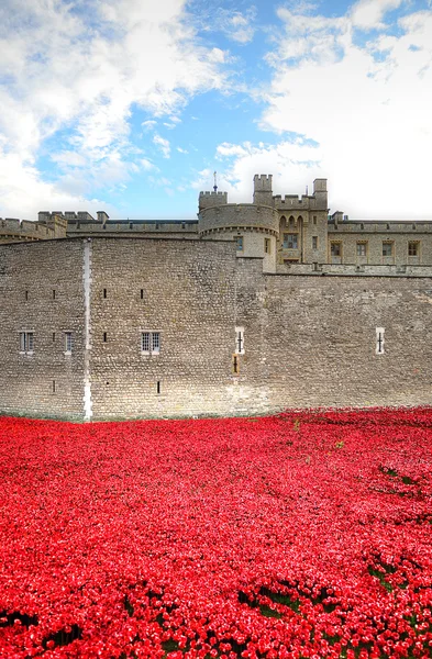 Tower of London with sea of Red Poppies to remember the fallen soldiers of WWI - 30th August 2014 - London, UK