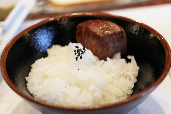 japan rice in bowl selective focus