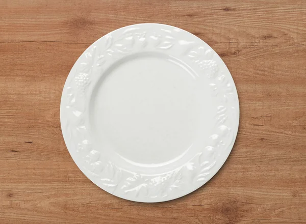 Dinner plate on wood table