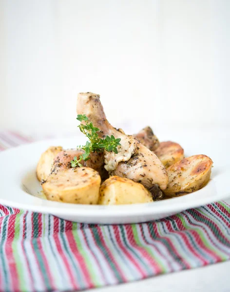 Roast chicken with potato