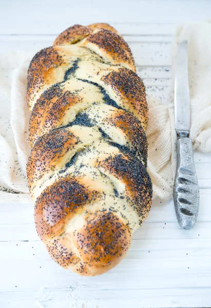 Traditional Jewish long loaf Challah