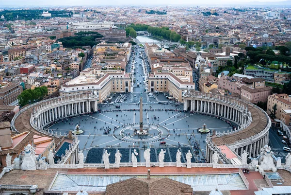 A top view of Saint Peter\'s Square in Vatican