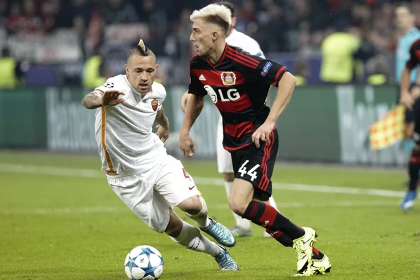 Radja Nainggolan AS Roma and Kevin Kampl Bayer Leverkusen