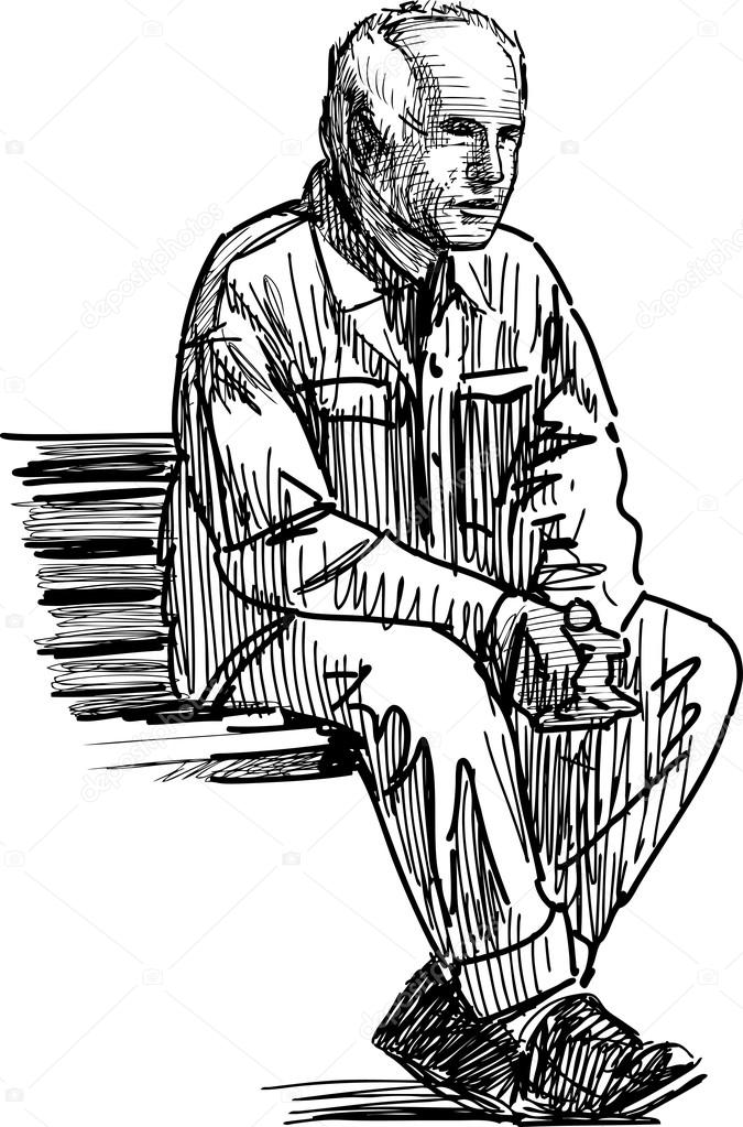 Elderly man resting Elderly man resting