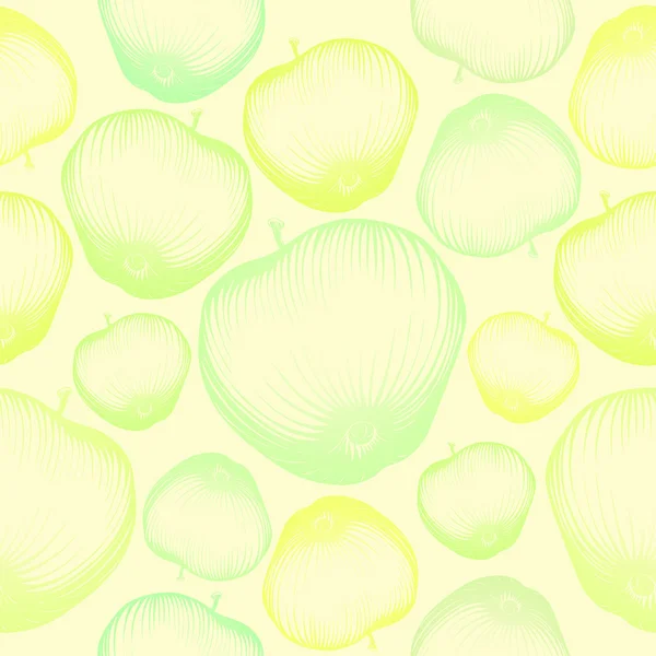 Apple fruit wallpaper seamless pattern. Hand drawn sketch, trace