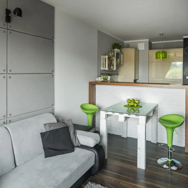 Creative green color in apartment