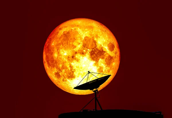 Blood full moon and satellite, Elements of this image furnished