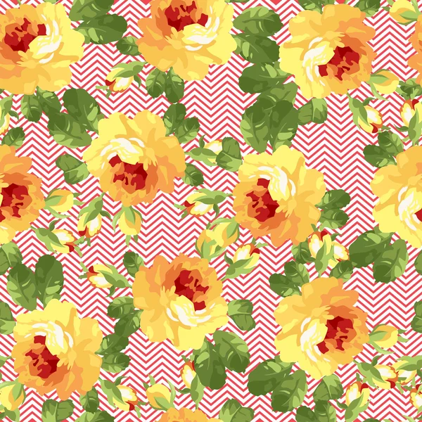 Seamless floral patter with yellow roses