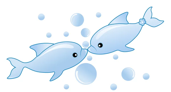 2 海豚的爱 - 图库矢量图像 Dezignraf #908600