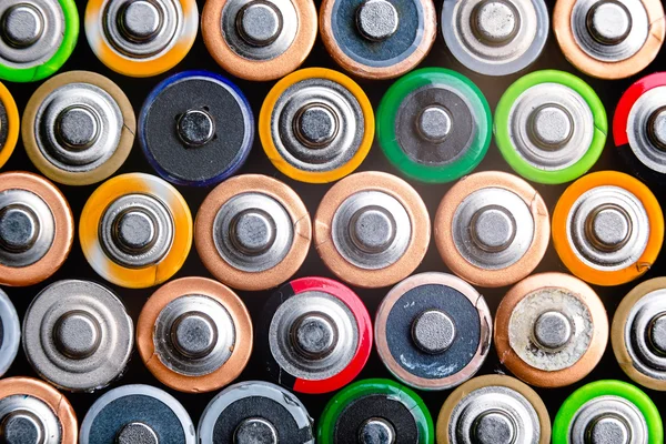 Energy abstract background of colorful batteries
