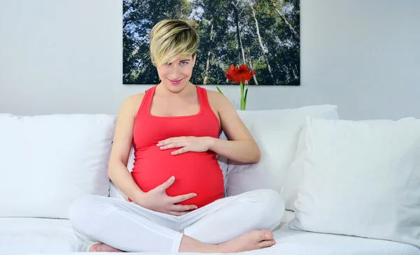 Woman pregnant Hands on stomach