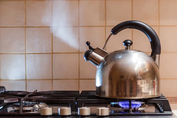 Water boils in the kettle vapour