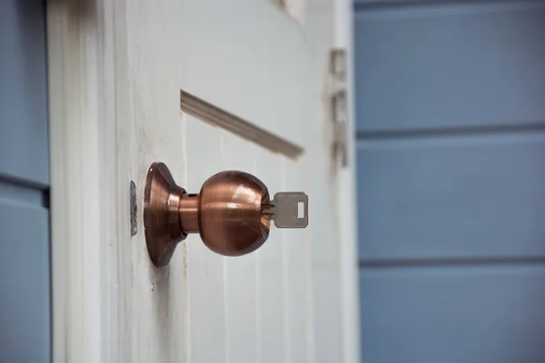 Door knob locks with keys