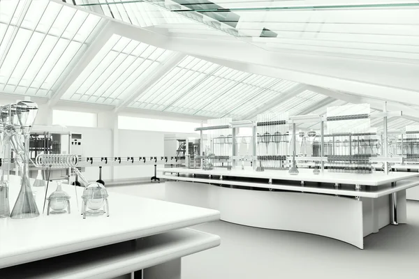 White modern clean research laboratory interior