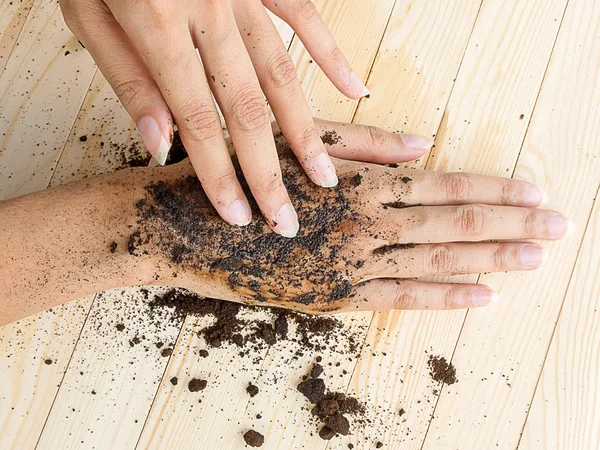 Coffee hand scrub