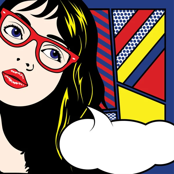 Pop Art Woman with Glasses