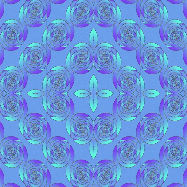 Seamless spirals and diamond pattern blue purple turquoise